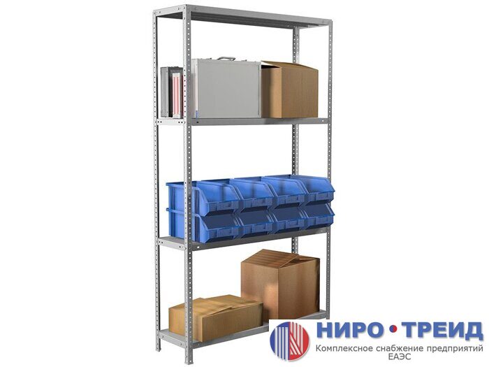 Стеллаж металлический MS Standart 185/100x40/4